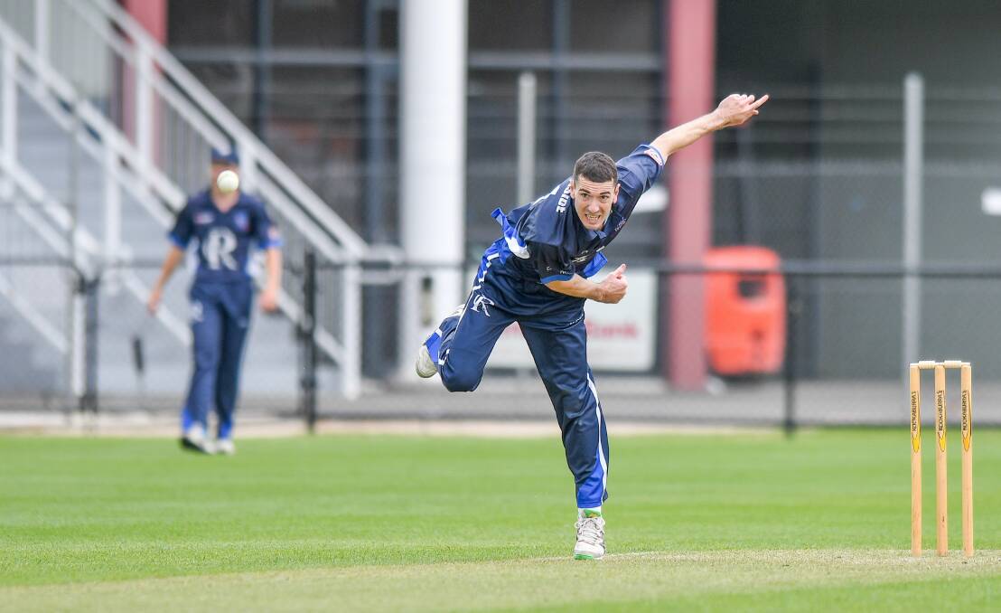 THE COLONEL: Riverside all-rounder Alex Saunders made a welcome return to the Blues' lineup last week, collecting 2-12 off eight overs against Wynyard.