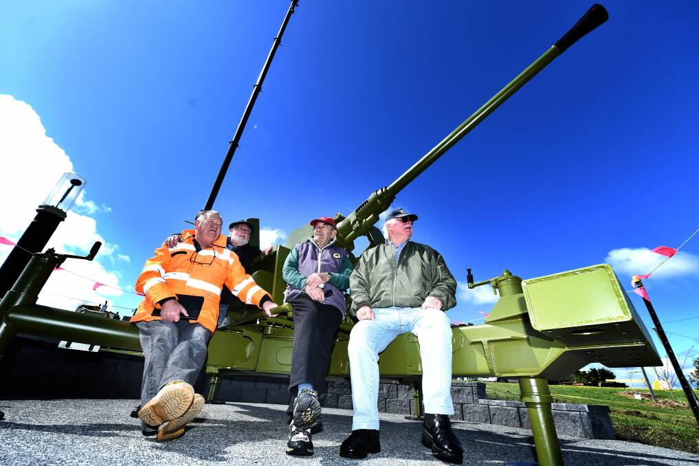 BIG GUNS: George Town RSL sub branch president Don Mackrill, vice president Vincent Davis and members Alec Dunstan and Barry Whitemore. Picture: Scott Gelston