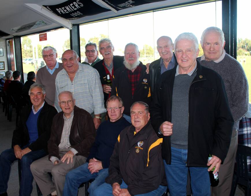 MIGHTY TIGERS: Members of the 1966 Longford Reserves premiership team reunited at the club's function room on Saturday for the team's 50th anniversary. Picture: Hamish Geale