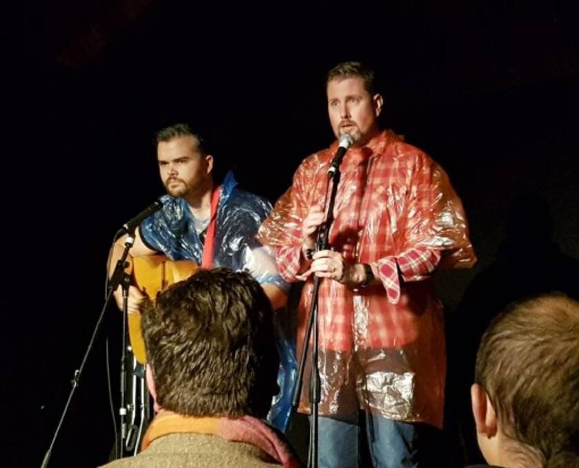 WATERPROOF: Launceston comedy duo Emergency Poncho - Dan Taylor and Gerard Lane - will perform at Kingsway Bar's Winter Epic comedy night on July 20. Picture: Supplied