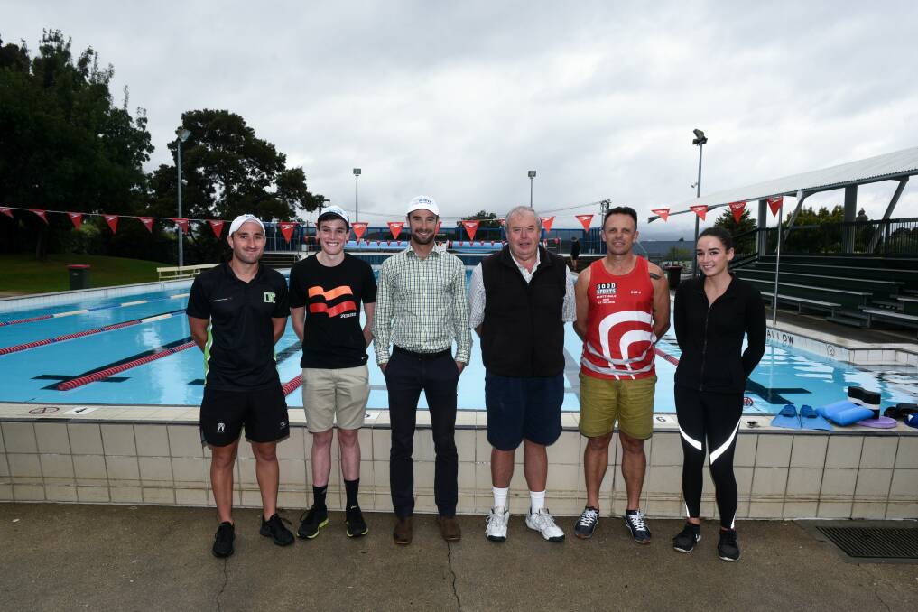 NORTH MEETS EAST: Launceston trio Oliver Cook, Will Blackaby and Alexander Geale with Break O'Day's Barry Le Fevre, Jason Hall and Emma Attard. Picture: Neil Richardson