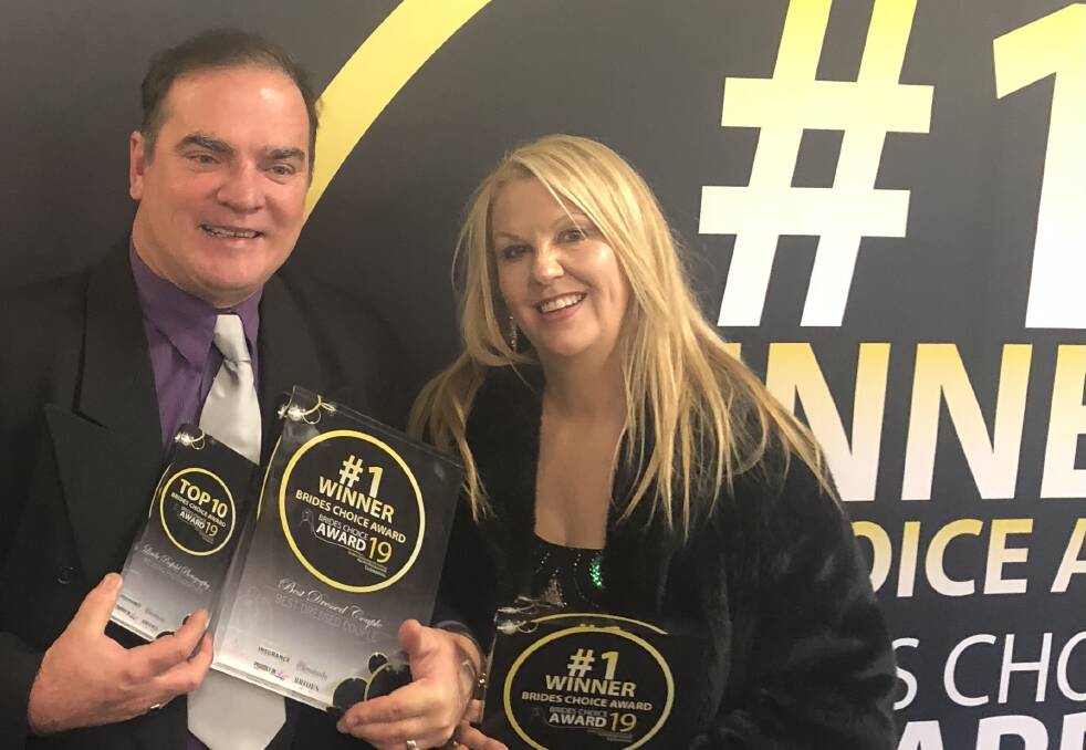 Anthony Pforr and Linda Pasfield upon winning their first swag of Tasmanian awards in 2019. Picture supplied