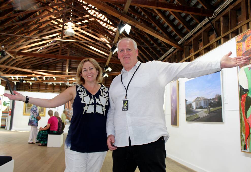 WARM WELCOME: John Glover Society events manager Jillian Aylett Brown and media director Mark Wells at the exhibition's final day.