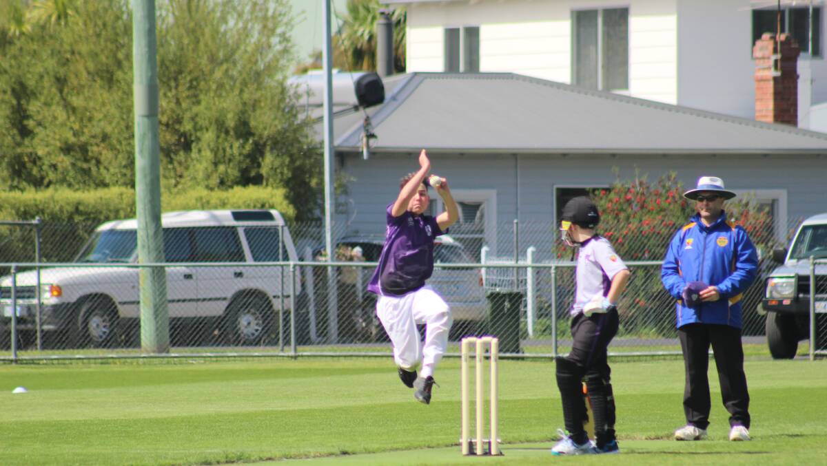 HITTING THE CREASE: Northern Force bowler Thomas Beaumont in full flight. Picture: Supplied