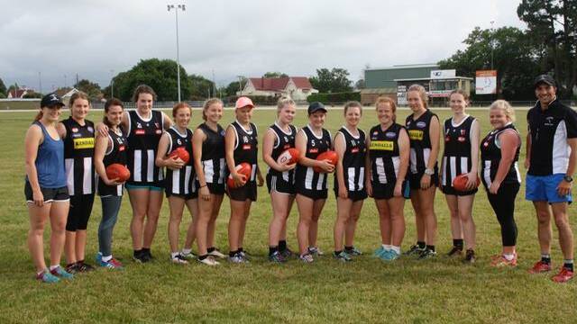 READY TO FLY: Pre-season training has already begun for the Scottsdale women's under 17 team. The Cabel Hall-led team will compete in the NTJFA for the first time next year. Picture: Supplied