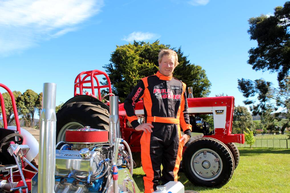TAKING THE WHEEL: Deloraine Apex Tractor Pull organiser Danny Saltmarsh. Pictures: Hamish Geale 