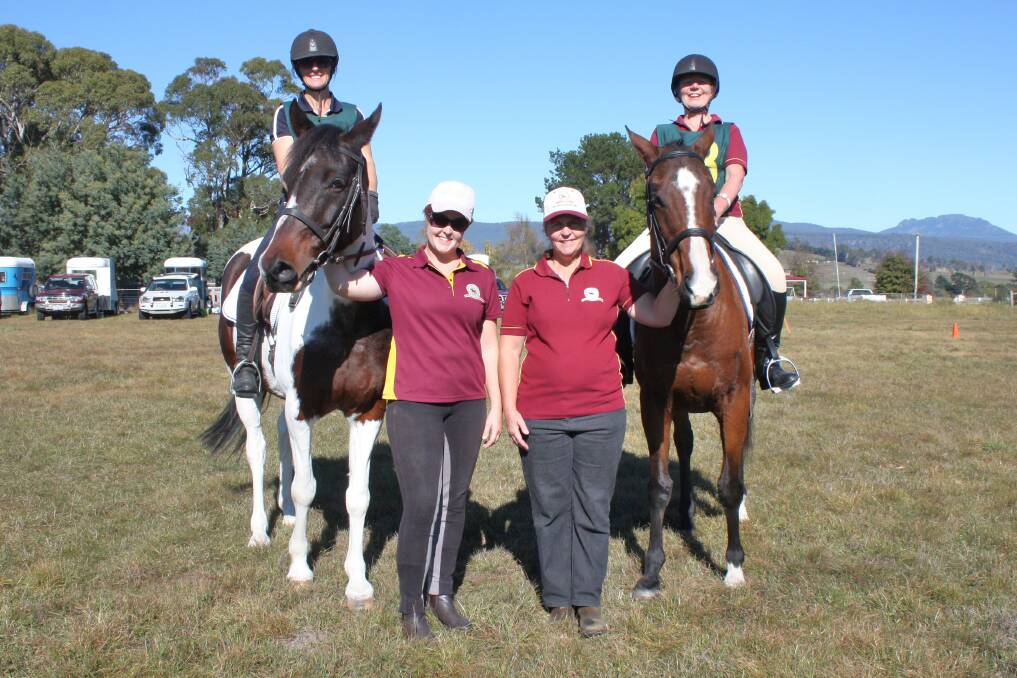 TRAIL RIDE: Northern Adult Riding Club members Gelinda Dell on Spellbound Wizard, Jess Court, club president Jenny Harvey and Carol Morley on Pedro. Picture: Supplied