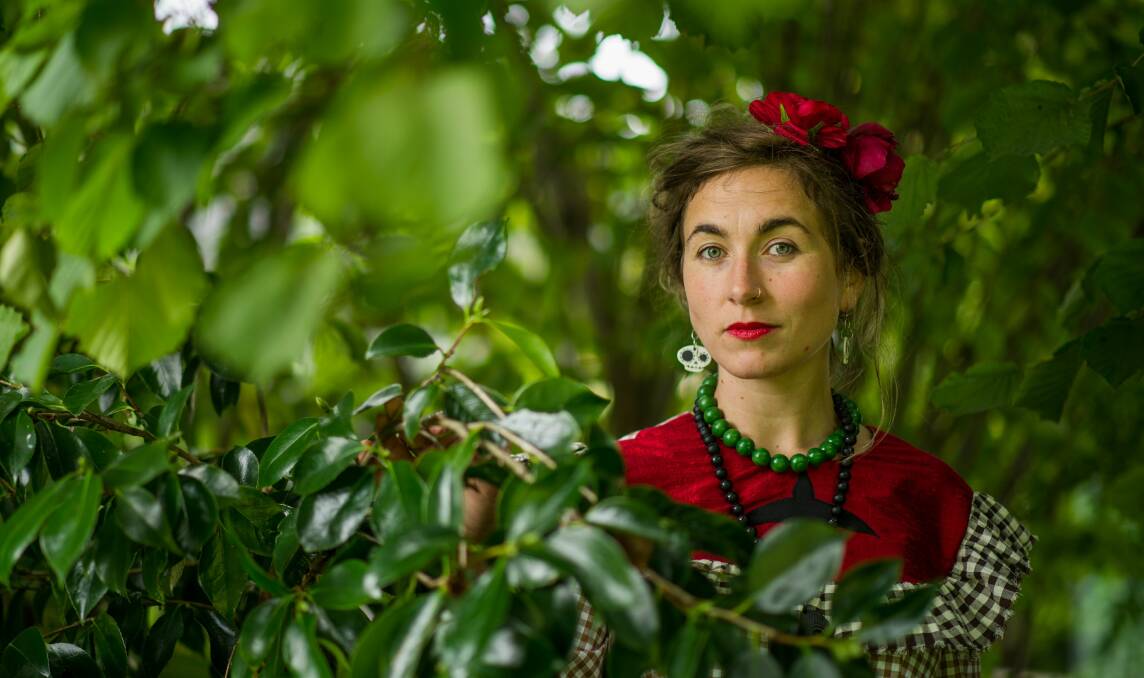 IN THE GARDEN: Bryony Geeves will play Frida Kahlo in Blue Cow Theatre's upcoming production of Frida and Derek. The play will visit Launceston's Hatherley House on March 18 for Ten Days on the Island. Picture: Scott Gelston