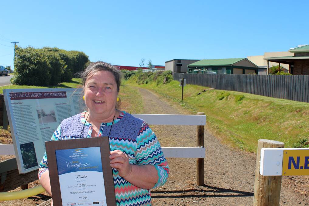ROAD TO SUCCESS: Scottsdale Rotary president Jan Hughes. The club was named community group of the year at the Tasmanian Community Achievement Awards for its work on the North-East rail trail. Picture: Hamish Geale