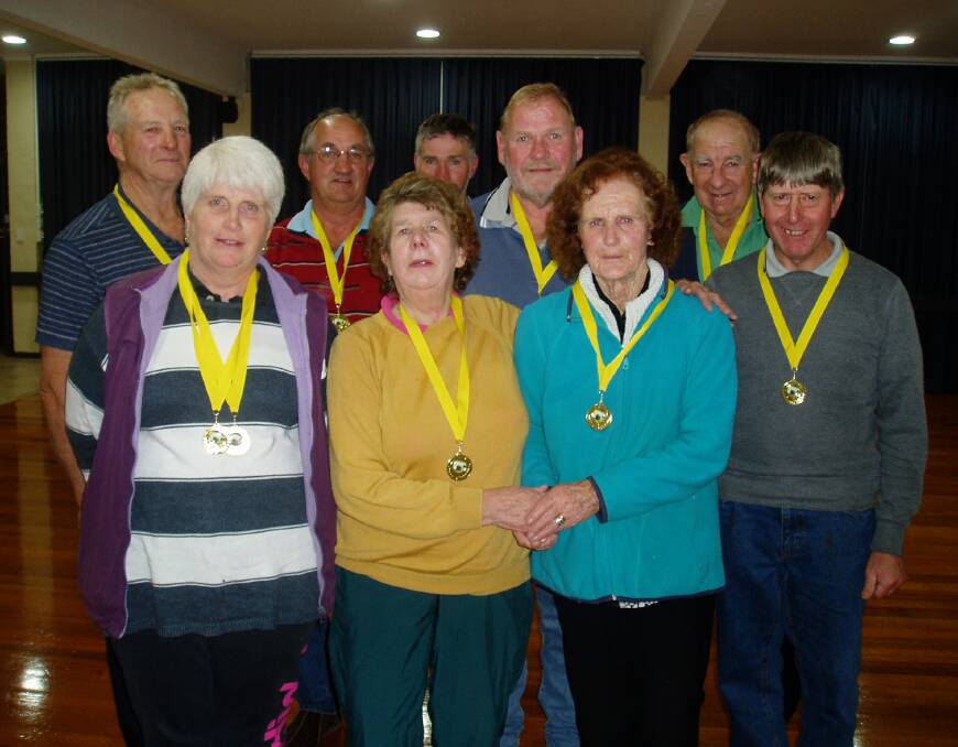 BOWLS BUDDIES: The Legerwood Bowls Club team. The team won its grand final clash with Scottsdale by 21 points earlier this year. Picture: Supplied