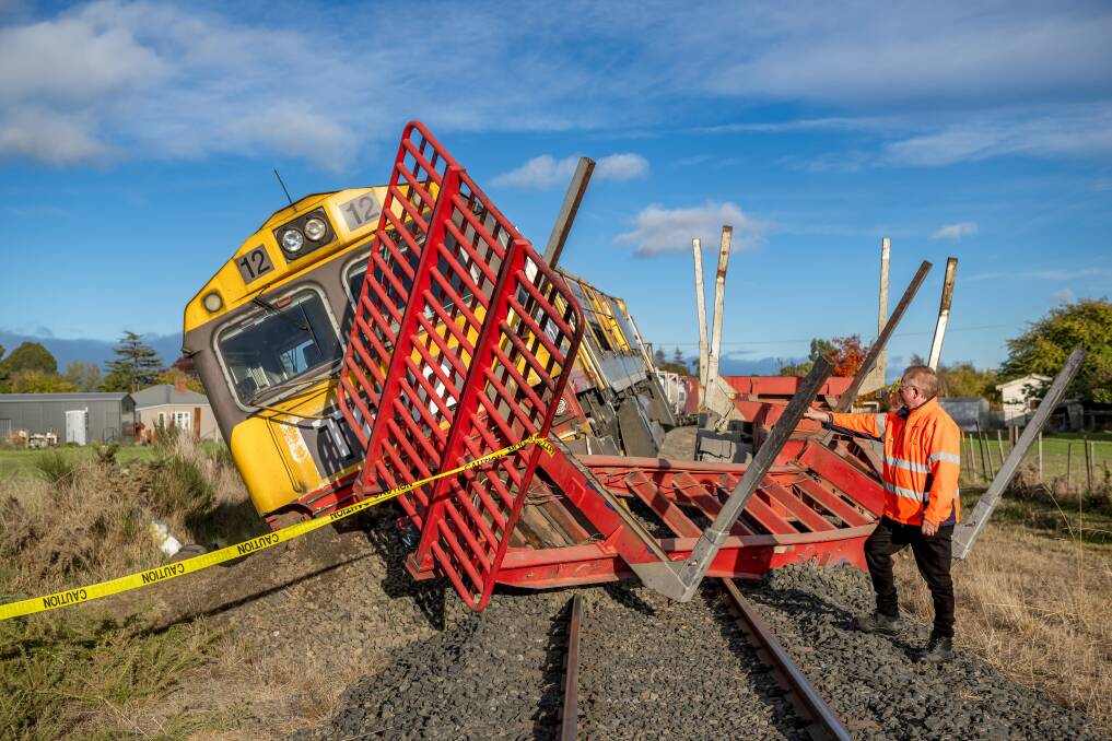 Tasrail chief executive Steven Dietrich says last night's train crash in Westbury could have been far worse. Picture by Phillip Biggs