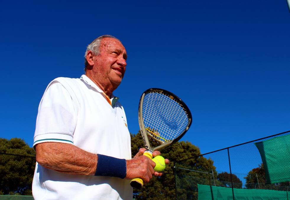 EVERGREEN: Riverside's Max Byrne will captain the Australian 85-plus super seniors tennis team in Florida later this year. Pictures: Hamish Geale
