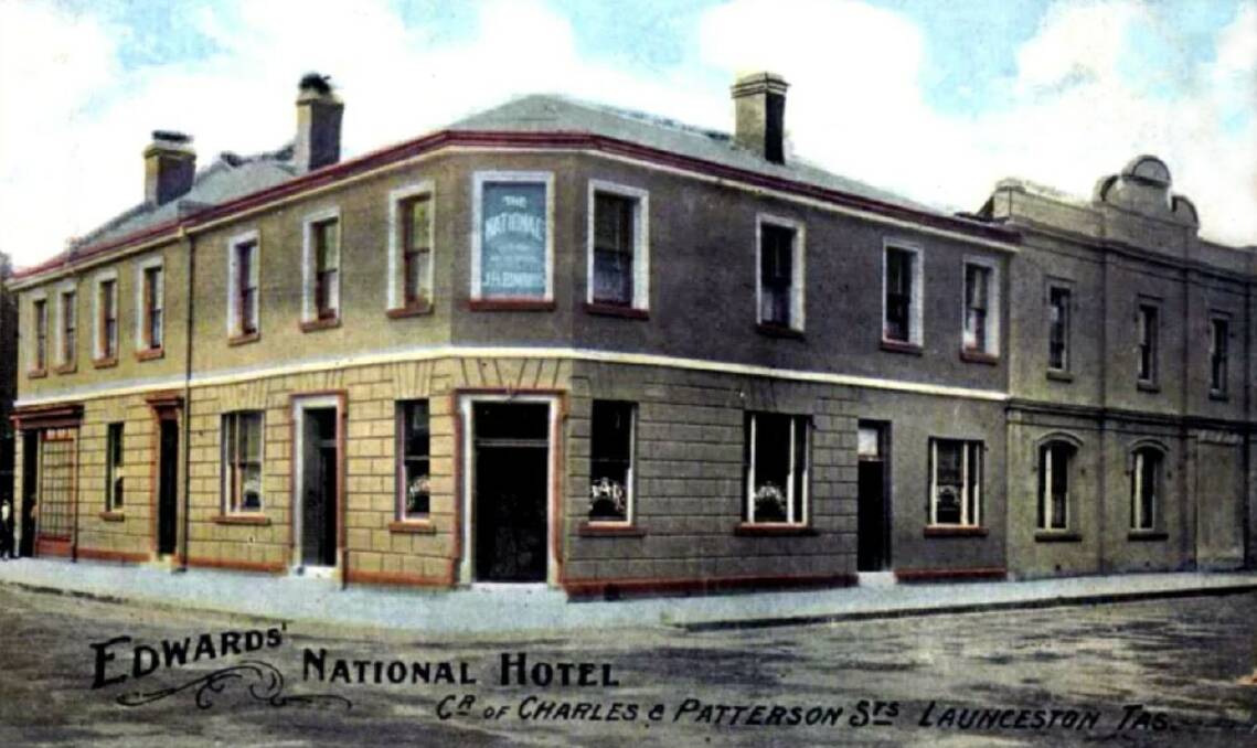 This old postcard shows The National Hotel circa 1910, shortly after the rebuild by Henry Edwards. You can see how the hotel ran some distance along Charles Street to the left. The hotel also included the separate adjoining building on the right. 