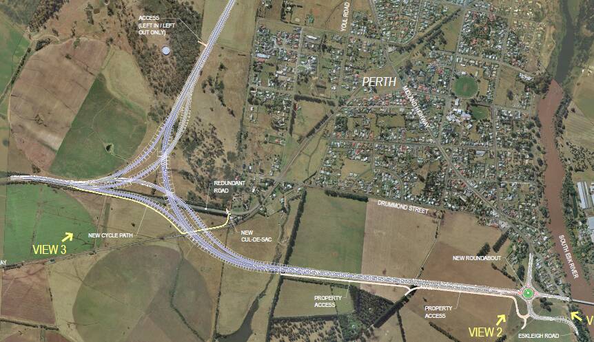 ACCESS CONCERNS: The Perth side of Illawarra Road will be turned into a cul-de-sac under current plans for the Perth Link Road upgrade. Pictures: Midland Highway website 