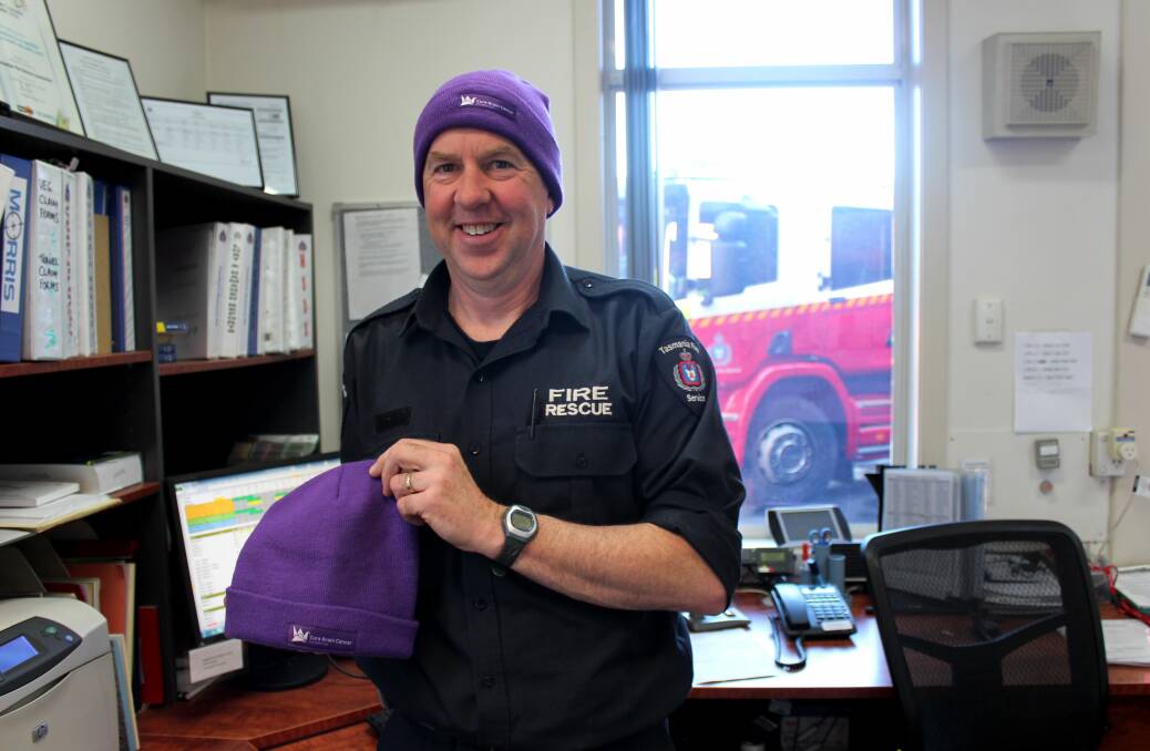 SUPPORT: Robert Nimmo shows off a Beanies for Brain Cancer beanie. The campaign aims to help increase survival rates from 20 per cent to 50 per cent by 2023.