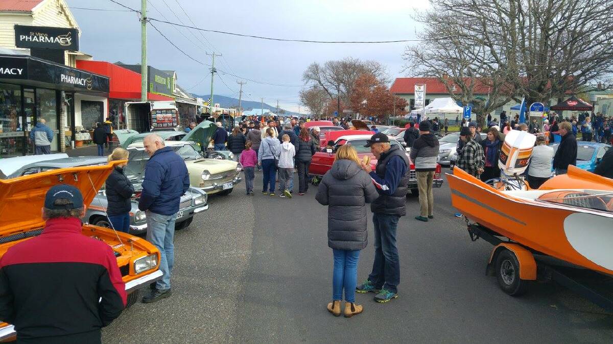 CAR PARK: A section of the town's main street was closed off to traffic as vehicles old and new attracted car enthusiasts from across the state. Picture: Supplied