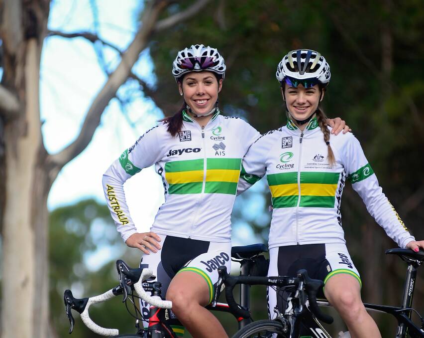 TRACK FORCE: Tasmanian cyclists Georgia Baker and Amy Cure will ride together in Saturday's madison national championships in Melbourne. 