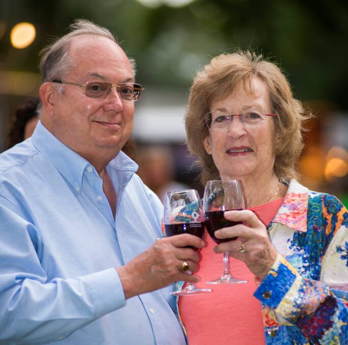 RAISE YOUR GLASS: Chicago's Gene and Phyllis Sochor sample Tasmanian wine. Pictures: Phillip Biggs 
