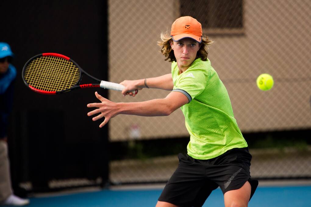 GAME ON: Launceston tennis player Ruben McCormack has advanced through to the men's and boys' Pardey Shield finals. Picture: Scott Gelston 