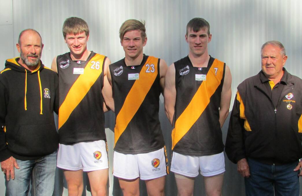 FAMILY: Greg, Ben, William, Jake and Barry Murfett have a long association with the Longford Football Club.