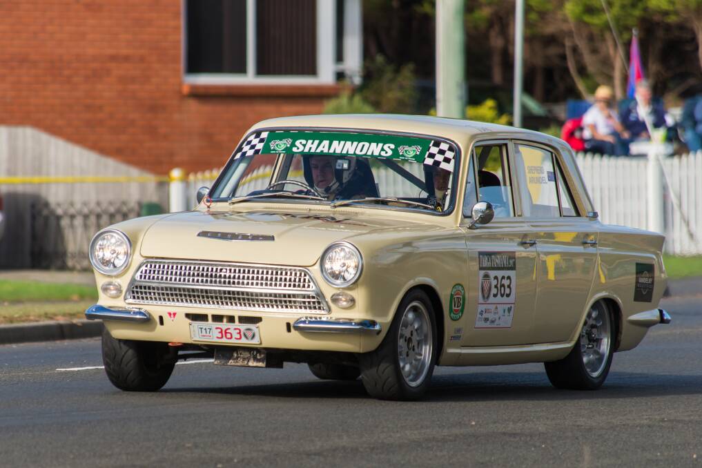 OLD SCHOOL: Victorians Michael Arundel and Tim Shepherd race their 1963 Ford Cortina.