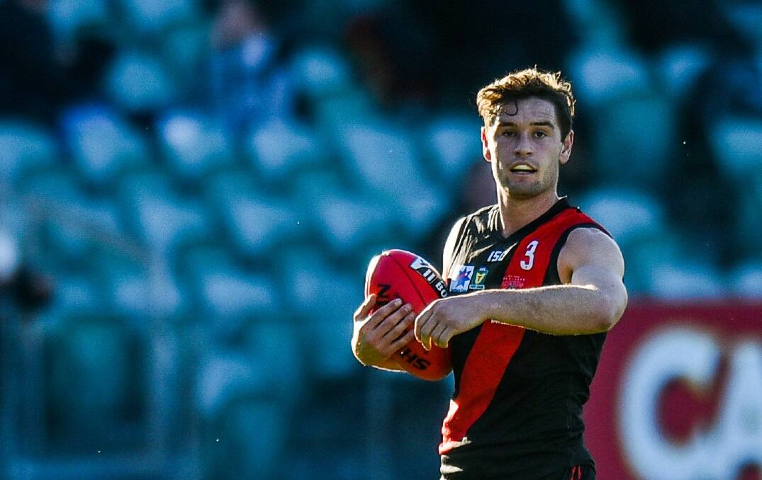 BACK ON THE TRACK: Northern Bombers skipper Taylor Whitford will play his first match in two months against Burnie at UTAS Stadium on Saturday. Picture: Scott Gelston