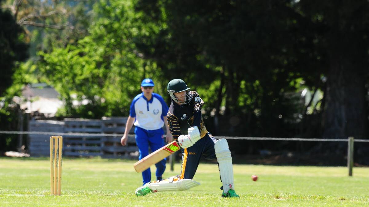 BANG: Diggers batsman Adam Davie in action against ACL. Picture: Paul Scambler