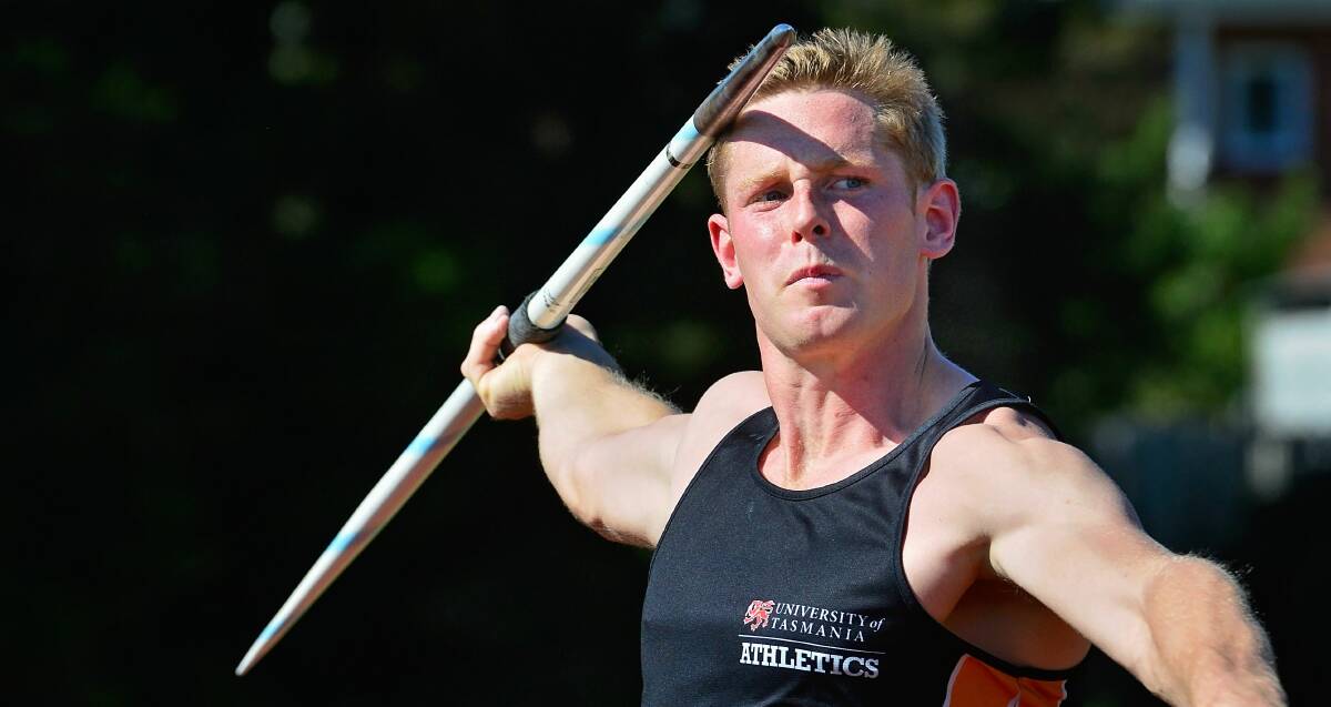 STAR: Rio bound javelin thrower Hamish Peacock was named Athletics Tasmania open men and throws 2015-16 athlete of the year on Saturday.
