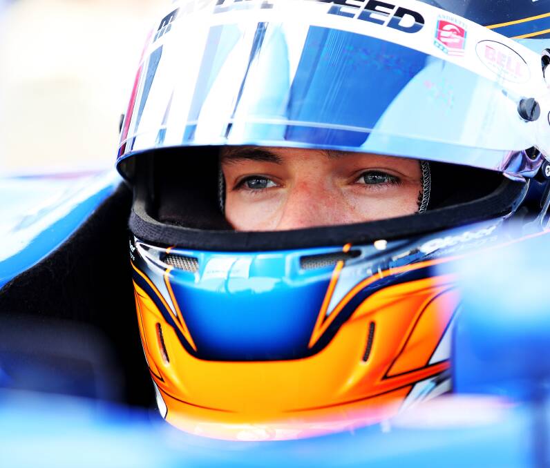 Focused: Matthew Brabham sits in his car during qualifying for the Pro Mazda Championship  at the Milwaukee Mile in Wisconsin in 2013. Picture: Getty Images