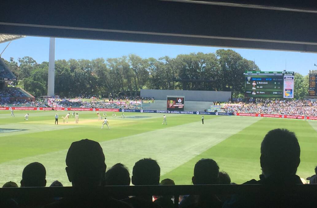 Head count: Spectators turned out in force to watch the final day of the Second Ashes Test at the Adelaide Oval. England collapsed in its final innings to lose by 120 runs. Picture: Rob Shaw