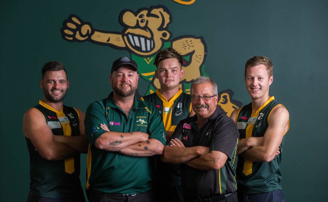 LEADERS: St Pats assistant coach Patrick Lawrence, reserves coach Scott Bennett, seniors coach Alex Russell, president Ian McCallum and captain Tom Hilder are all prepared for season 2017. Picture: Phillip Biggs 