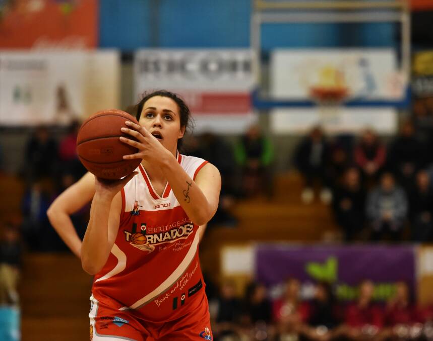 ON TOP: Launceston shooting machine Ally Wilson has produced her best season at the club that has led to the Tornadoes' strong 2016 season.