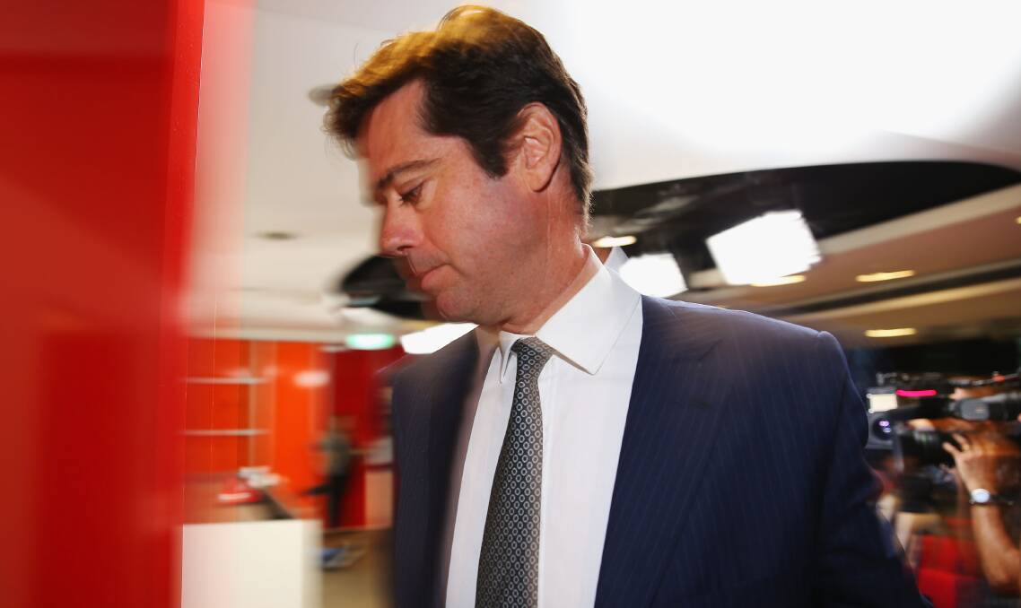 ALL-KNOWING:  AFL chief executive Gillon McLachlan holds the future of AFL football in Tasmania in his hands and has some big decisions to make about what happens next.  Picture: Getty Images.