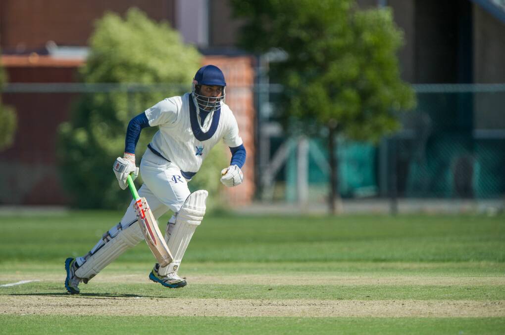YES: Riverside batsman Ramesh Sundra takes off for a much-needed run.