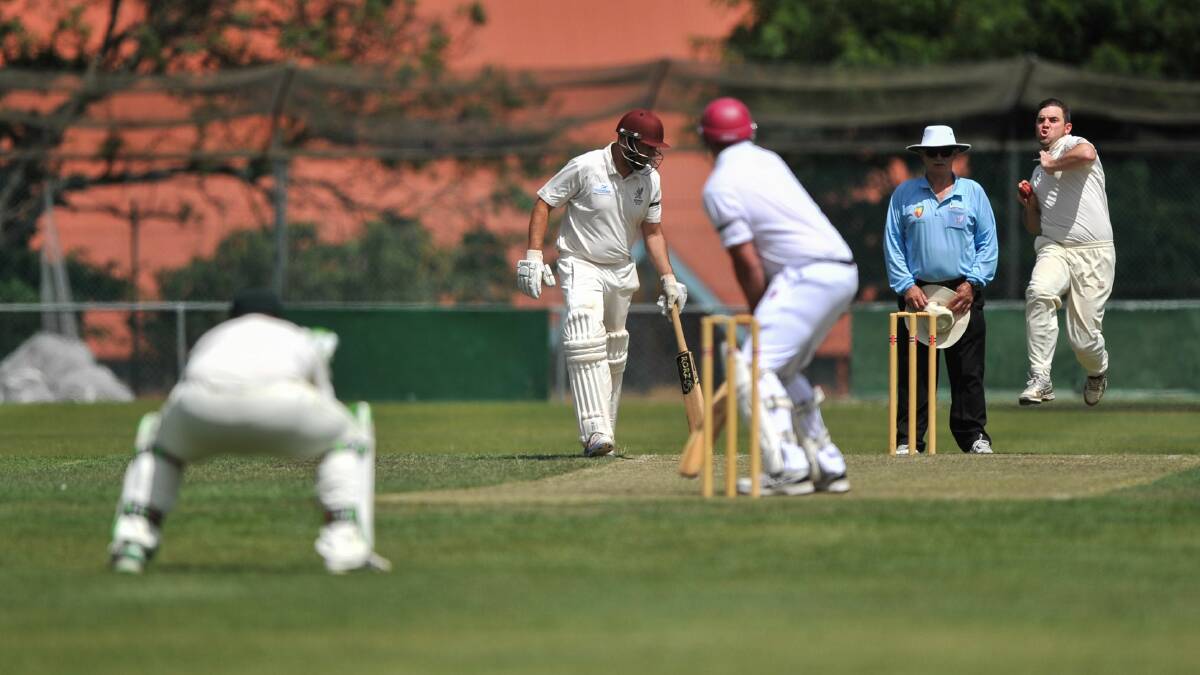 Launceston's Rowan Smith in action on day one of the NTCA cricket match between Launceston and Mowbray at NTCA no 1. Picture: Scott Gelston