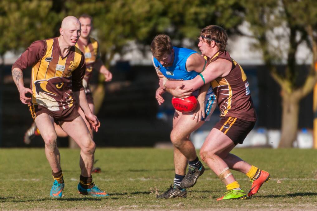 GONE: Ex-Prospect Hawks coach Will Stoltenberg and Brodie Reaney in action against Tamar Cats last season.