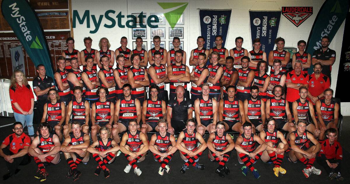 HOPEFUL: Lauderdale's 2017 senior squad, which will run out in the club's first State League grand final on Saturday. Picture: Kristi Mead Photography