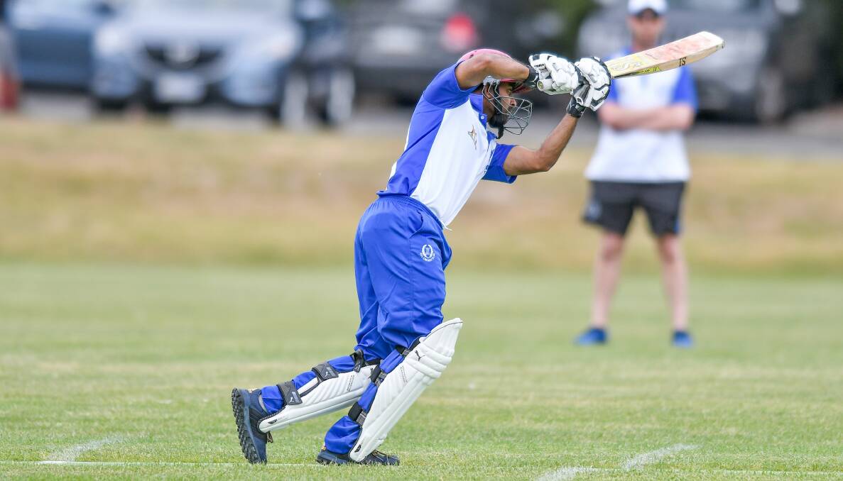 RECRUIT: ACL's Chathura Athukorala  at the crease against Cressy. Picture: Scott Gelston
