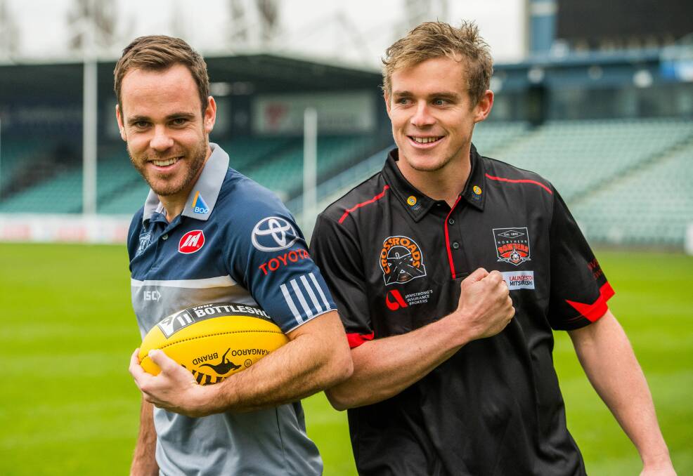 READY: Blues boss
Sam Lonergan and
North coach Tom Couch. 
Picture: Scott Gelston