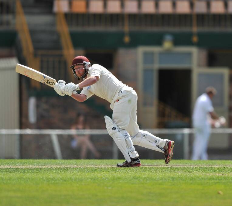 FLICK: Eagles batsman Rohan Pooley plays one through the onside before being dismissed for 1. 