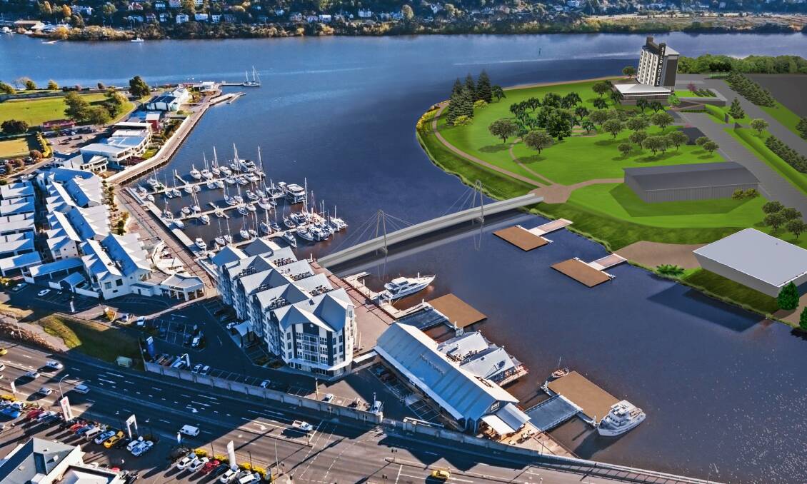 BOLD VISION: An artist's impression of the completed hotel project on the bank of the Tamar River. Picture: Supplied