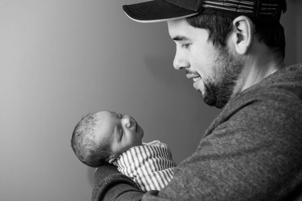 New arrival: Zander Larson, born June 5, is given a cuddle by dad Daniel Larson. Picture: Scott Gelston. Click to see babies born in Northern Tasmania's for May. 