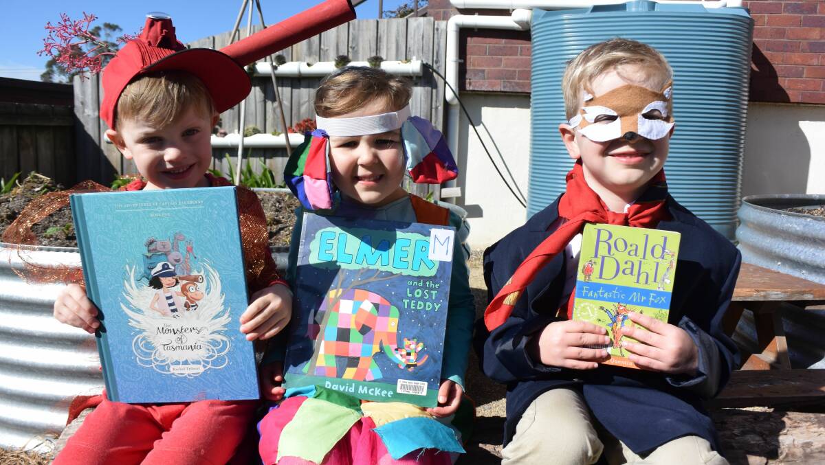 St Thomas More’s Catholic Primary School students Taj Lewis, 5, Emily Stacey, 4, and Lewis Eldershaw, 5, dressed up for Children's Book Week. Click to see the gallery.