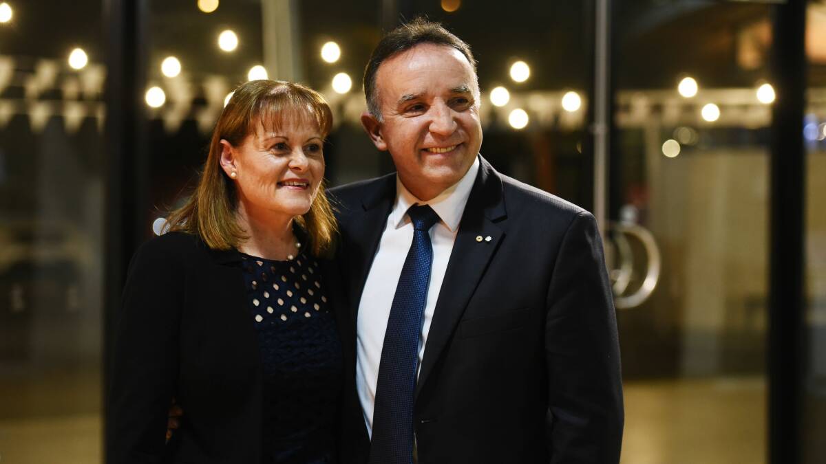 Christine and Andrew Nikolic arrive at the private function at the Tailrace Centre at Riverside. Picture: Scott Gelston