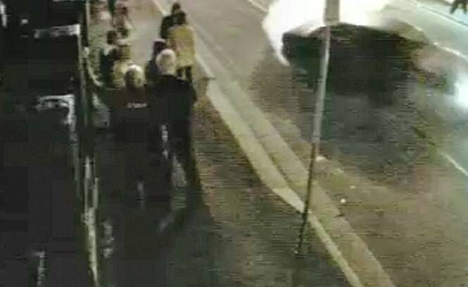 CCTV footage captured the incident, outside the Commercial Hotel on Saturday night.