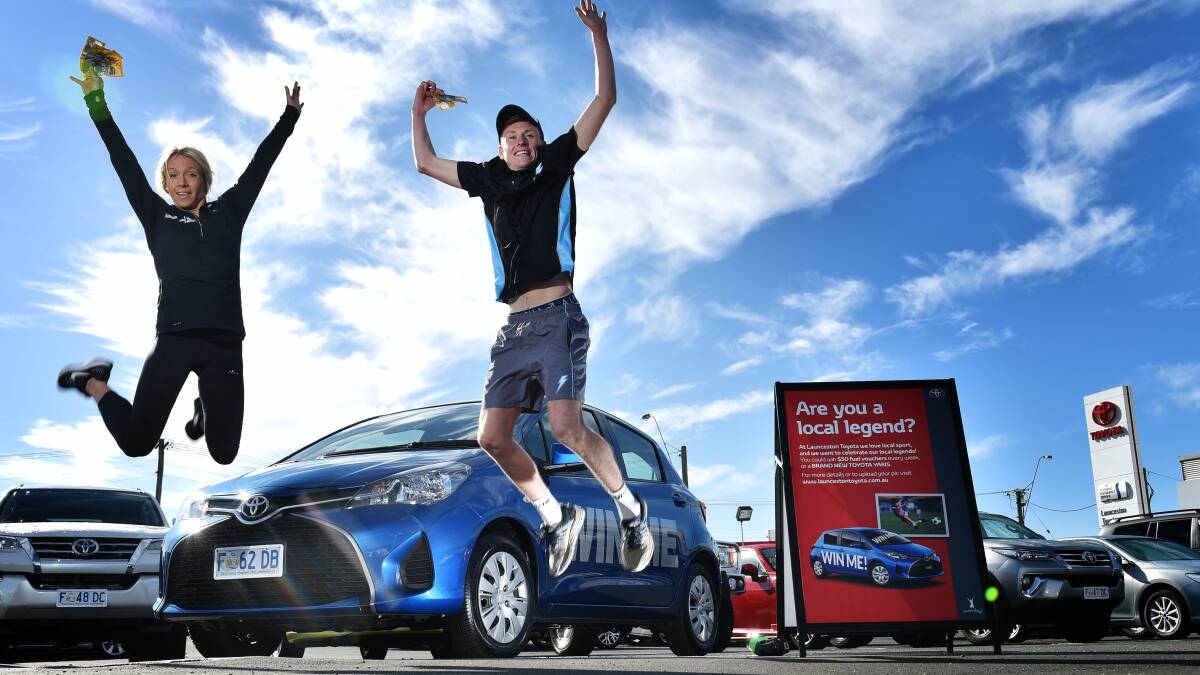Launceston Toyota Local Legends Kate Pedley and Dylan Evans will the car up for grabs as part of the competition.
