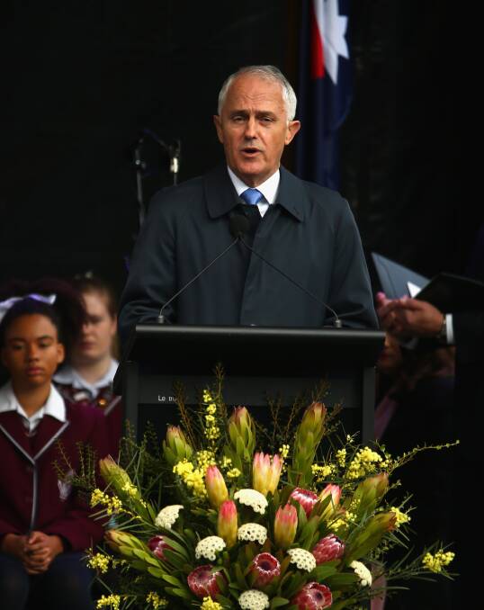 Prime Minister Malcolm Turnbull speaks during the 20th anniversary commemoration service of the Port Arthur massacre.