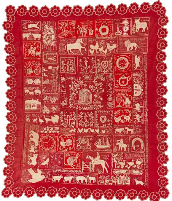INTRICATE: The Westbury Quilt was stitched by the Hampson family between 1900 and 1903. Picture: Contributed.