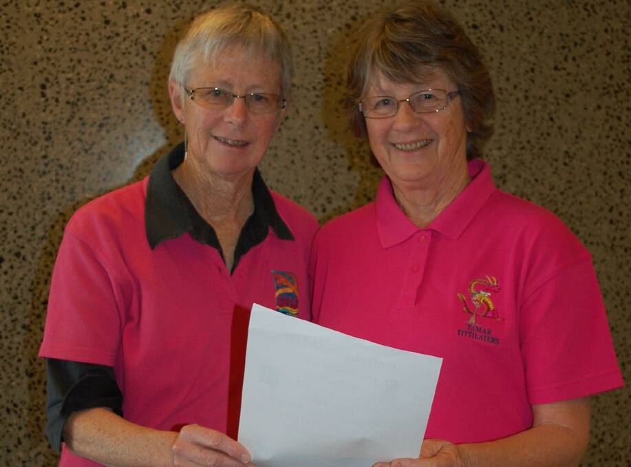 BREAKFAST READY: Ros Lewis and Beth Sowter promote the Dragons Abreast fundraising breakfast. Picture: Emily Baker.