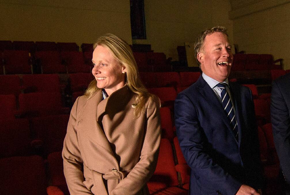 FUTURE: Bass MHA Sarah Courtney with Premier Will Hodgman at the Star Theatre. Picture: File 